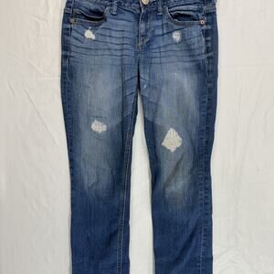 Express Jeans Women’s 0 Modern Boyfriend Relaxed Fit Low Rise Stretch Blue Denim
